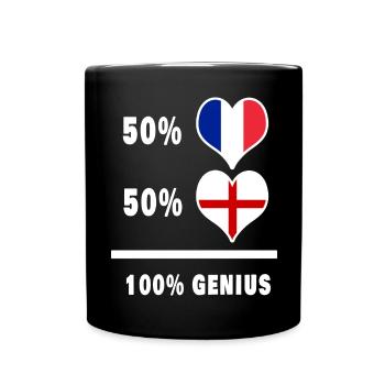 Angleterre et France Drapeaux 100% géniaux - Mug uni - noir - Devant