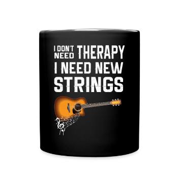 Gitarre Musik Gitarisst Gitarren Spruch - Tasse einfarbig - Schwarz - Vorne