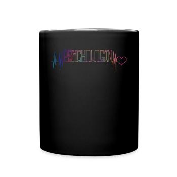 Psychologin Herzschlag Schulpsychologin - Tasse einfarbig - Schwarz - Vorne