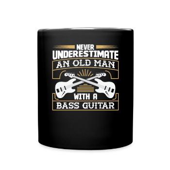 Never underestimate an old Man with a - Full Colour Mug - black - Front