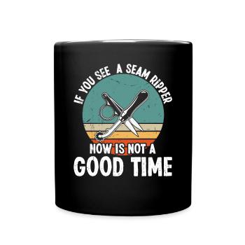 Quilting Design - Tasse einfarbig - Schwarz - Vorne