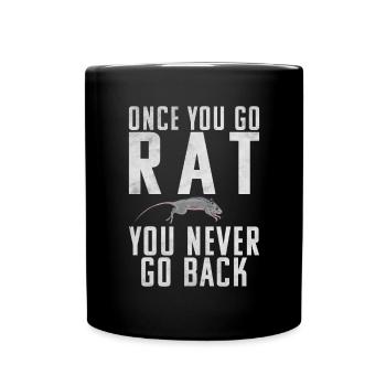 Rattenbesitzer Geschenk Ratten Liebhaber - Tasse einfarbig - Schwarz - Vorne