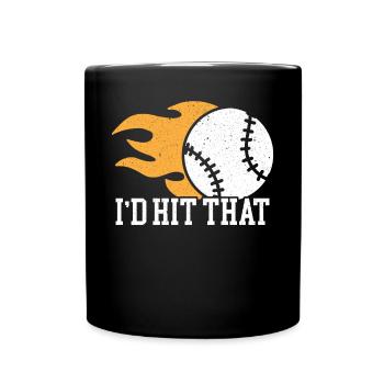 Ich würde diesen Baseballspieler Baseballtrainer schlagen - Tasse einfarbig - Schwarz - Vorne