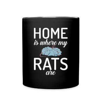 Rattenbesitzer Geschenk Ratten Liebhaber - Tasse einfarbig - Schwarz - Vorne