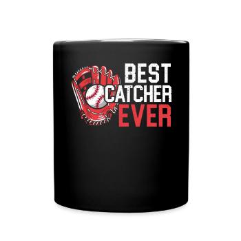 Bester Catcher aller Zeiten Baseballspieler Baseballtrainer - Tasse einfarbig - Schwarz - Vorne