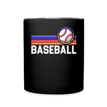 Retro Baseball Player Baseball Coach Sports Lover - Full Colour Mug - black - Front