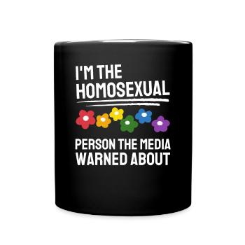 Funny Rainbow Flowers Blossom LGBTQ Gift LGBT - Full Colour Mug - black - Front