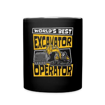 World's Best Excavator Operator Excavator - Full Colour Mug - black - Front