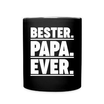 Papa Vater Vatertag - Tasse einfarbig - Schwarz - Vorne