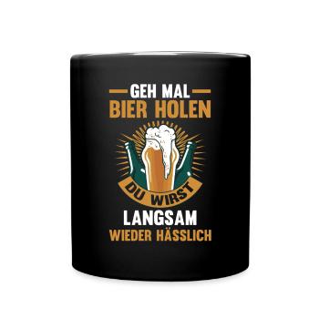 Party Feiern Bierliebhaber Biertrinker Bier - Tasse einfarbig - Schwarz - Vorne