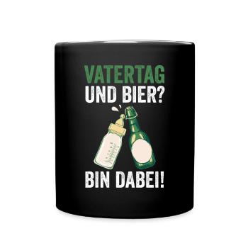 Papa Bier Vater Bier Vatertag - Tasse einfarbig - Schwarz - Vorne