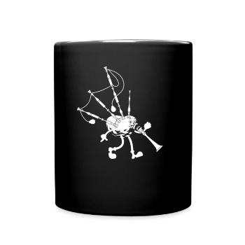 Funny Bagpipe Player Bagpipe Musician Funny Bagpip - Tasse einfarbig - Schwarz - Vorne