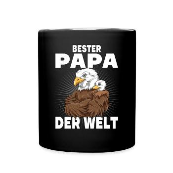 Bester Papa der Welt Vatertag Vater Adler für - Tasse einfarbig - Schwarz - Vorne