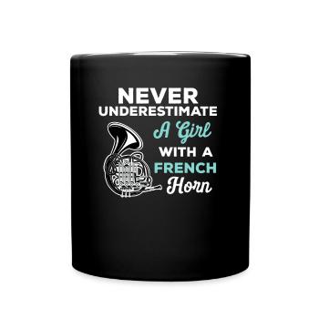 Ne sous-estimez jamais une fille avec un klaxon - Mug uni - noir - Devant