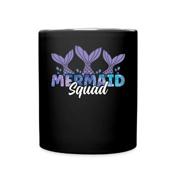 Mermaid Squad Familie Niedliche passende Meerjungfrau - Tasse einfarbig - Schwarz - Vorne