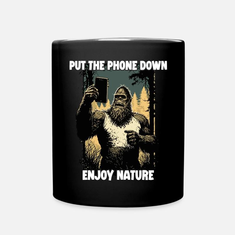 Pose le téléphone Profite de la nature - Mug uni - noir