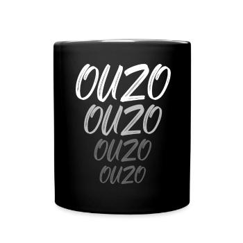Ouzo Slogan for Greeks One Ouzo a Day Ouzo Party - Full Colour Mug - black - Front
