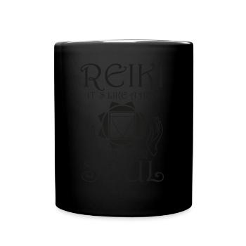 Energy Chakra Holistic Healing Hands Reiki - Full Colour Mug - black - Front