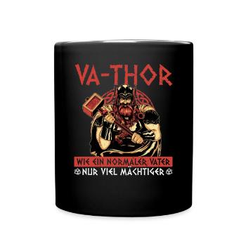 Herren Vathor - Vatertag Vatertagsgeschenk Viking - Tasse einfarbig - Schwarz - Vorne