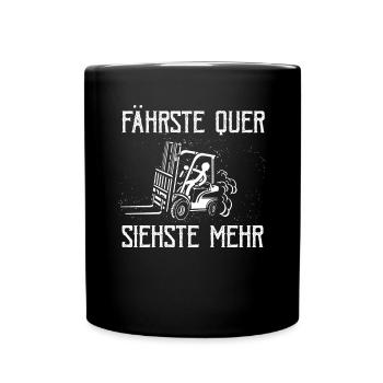 Fährste Quer Siehste Mehr Auto Drift - Tasse einfarbig - Schwarz - Vorne