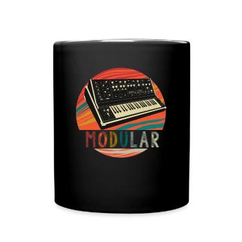 Modular Electronic Musical Synthesizer - Full Colour Mug - black - Front