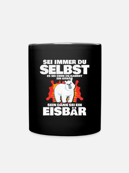 Eisbär Lustig - Tasse einfarbig - Schwarz