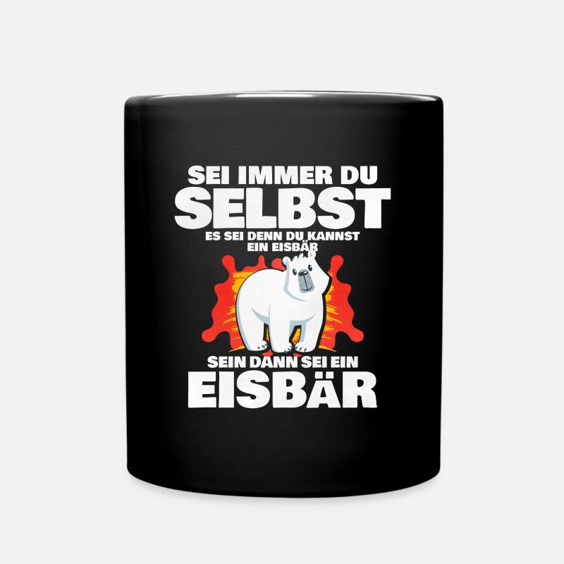 Eisbär Lustig - Tasse einfarbig - Schwarz