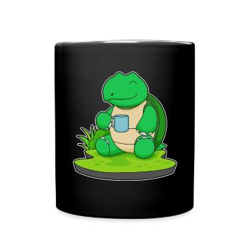 Schildkröte Becher  - Tasse einfarbig - Schwarz - Vorne