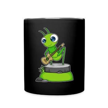 Caterpillar Musicien Guitare Musique - Mug uni - noir - Devant