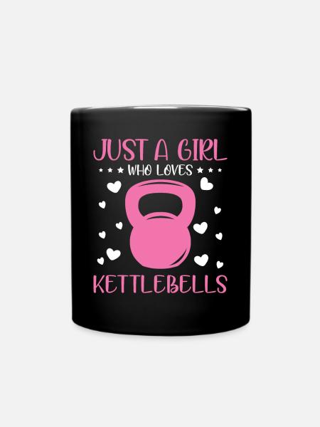 Juste une fille qui aime Kettlebells Fitness Gym - Mug uni - noir
