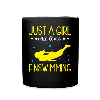 Juste une fille qui aime nager les nageoires - Mug uni - noir - Devant