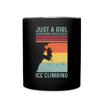 Juste une fille qui aime l’escalade sur glace Escalade sur glace - Mug uni - noir - Devant