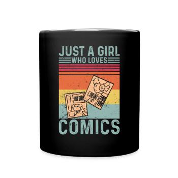 Just a girl who loves comics retro - Full Colour Mug - black - Front
