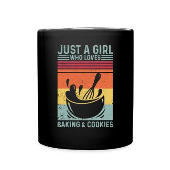 Juste une fille qui aime la cuisson et les biscuits Baker Rétro - Mug uni - noir - Devant