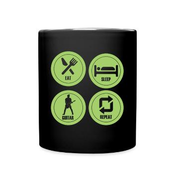 Gitarre Musik Gitarisst Gitarren Spruch - Tasse einfarbig - Schwarz - Vorne