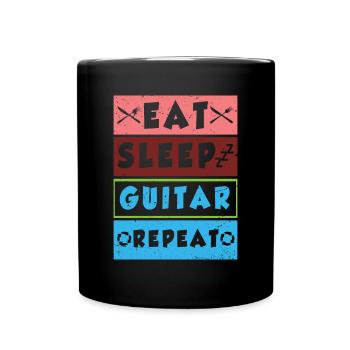 Gitarre Musik Gitarisst Gitarren Spruch - Tasse einfarbig - Schwarz - Vorne