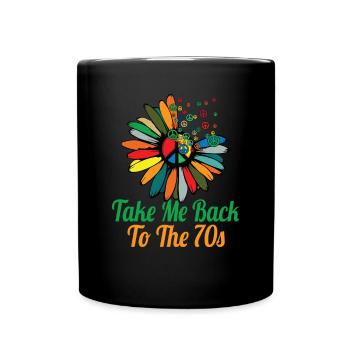 Hippie Peace Sign Peace Flowers Flower Child - Full Colour Mug - black - Front