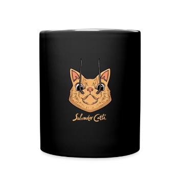 Cat Surrealist Visual Arts Cat for Artists - Full Colour Mug - black - Front
