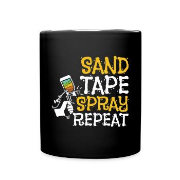 Sand. Tape. Spray. Repeat. For Painter - Tasse einfarbig - Schwarz - Vorne