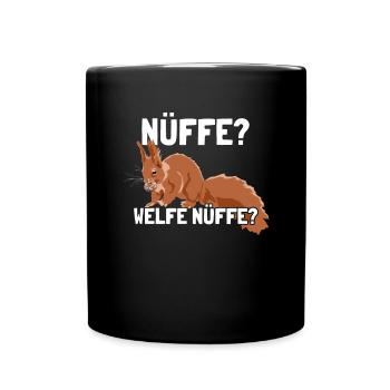 Nüffe Welfe Nüffe Grauhörnchen Squirrel - Tasse einfarbig - Schwarz - Vorne