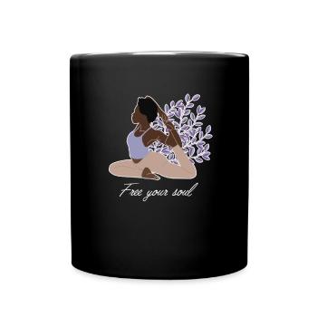Free Your Soul Kundalini Ashtanga Hatha Asanas - Full Colour Mug - black - Front