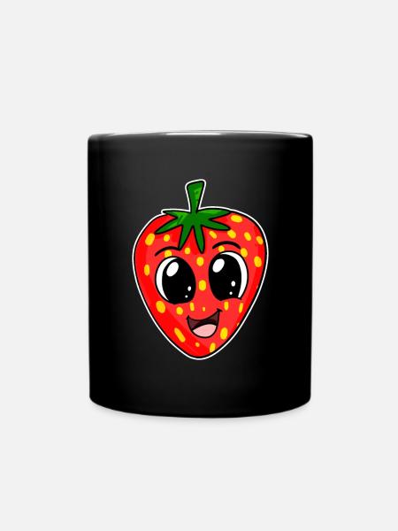 Erdbeere Erdbeeren - Tasse einfarbig - Schwarz