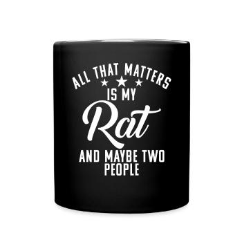 Rattenbesitzer Geschenk Ratten Liebhaber - Tasse einfarbig - Schwarz - Vorne