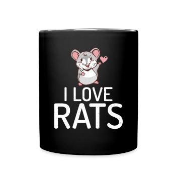 Rattenbesitzer Geschenk Ratten Liebhaber - Tasse einfarbig - Schwarz - Vorne