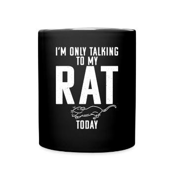 Rattenbesitzer Geschenk Ratten Liebhaber - Tasse einfarbig - Schwarz - Vorne