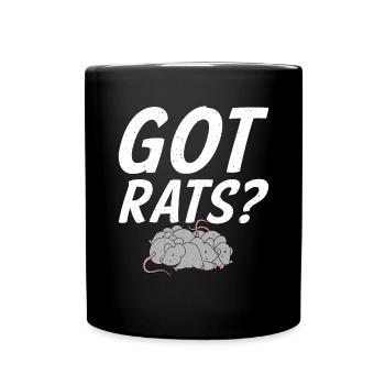 Rattenbesitzer Geschenk Ratten Liebhaber - Tasse einfarbig - Schwarz - Vorne