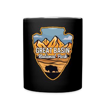 Great Basin US National Park Arrowhead Buffalo - Full Colour Mug - black - Front