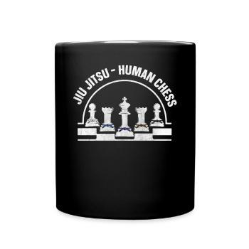 Jiu-Jitsu Human Chess Funny Jiu Jitsu - Full Colour Mug - black - Front