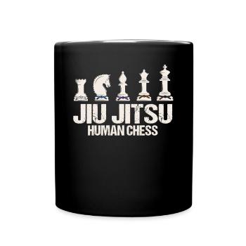 Jiu-Jitsu Human Chess Funny Jiu Jitsu - Full Colour Mug - black - Front