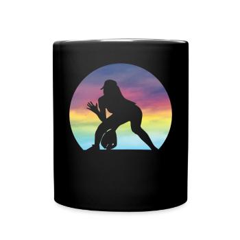 Joueuse de softball féminin Silhouette Softball féminin - Mug uni - noir - Devant